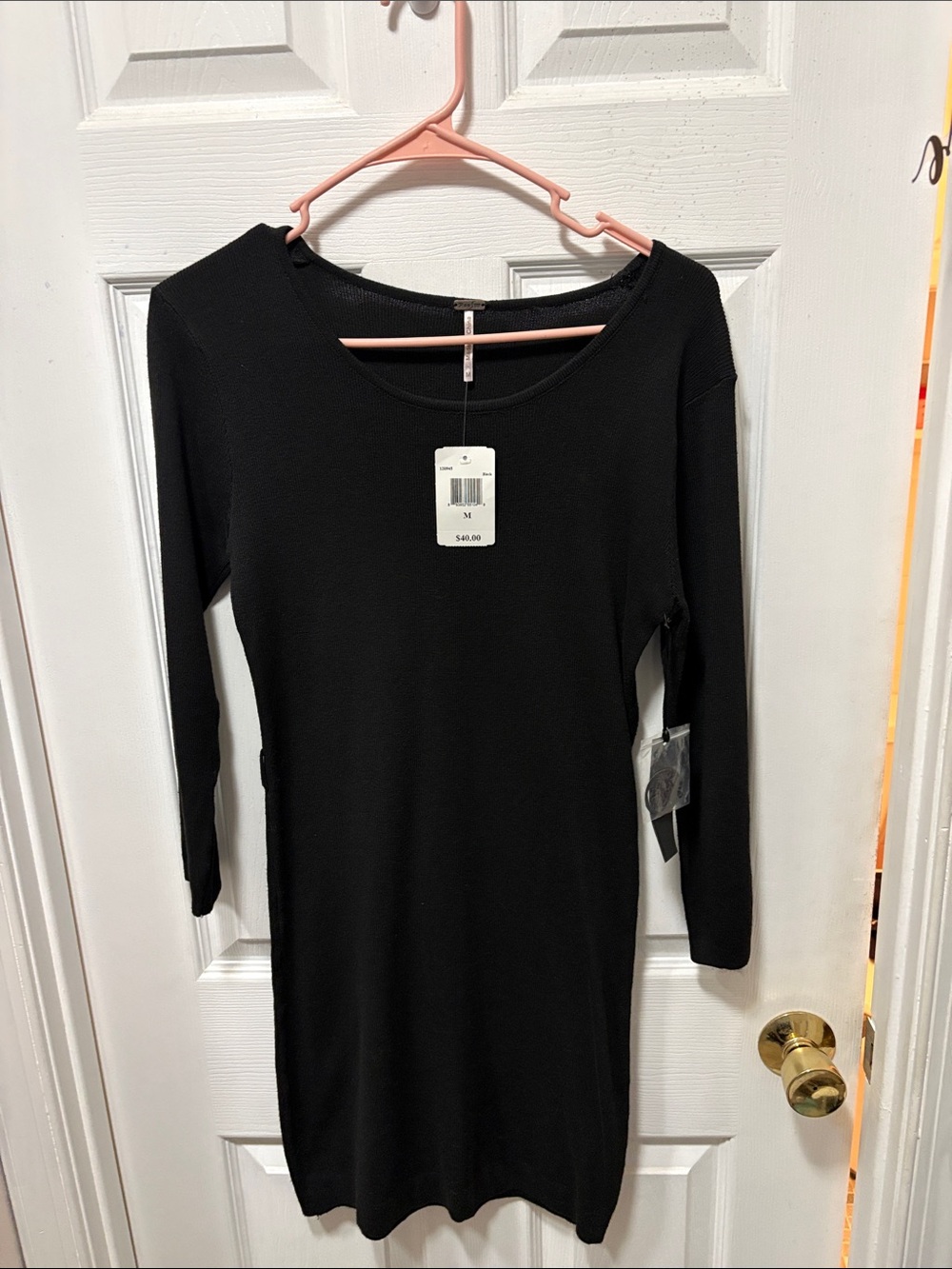 Classic Black Long Sleeve Knit Dress